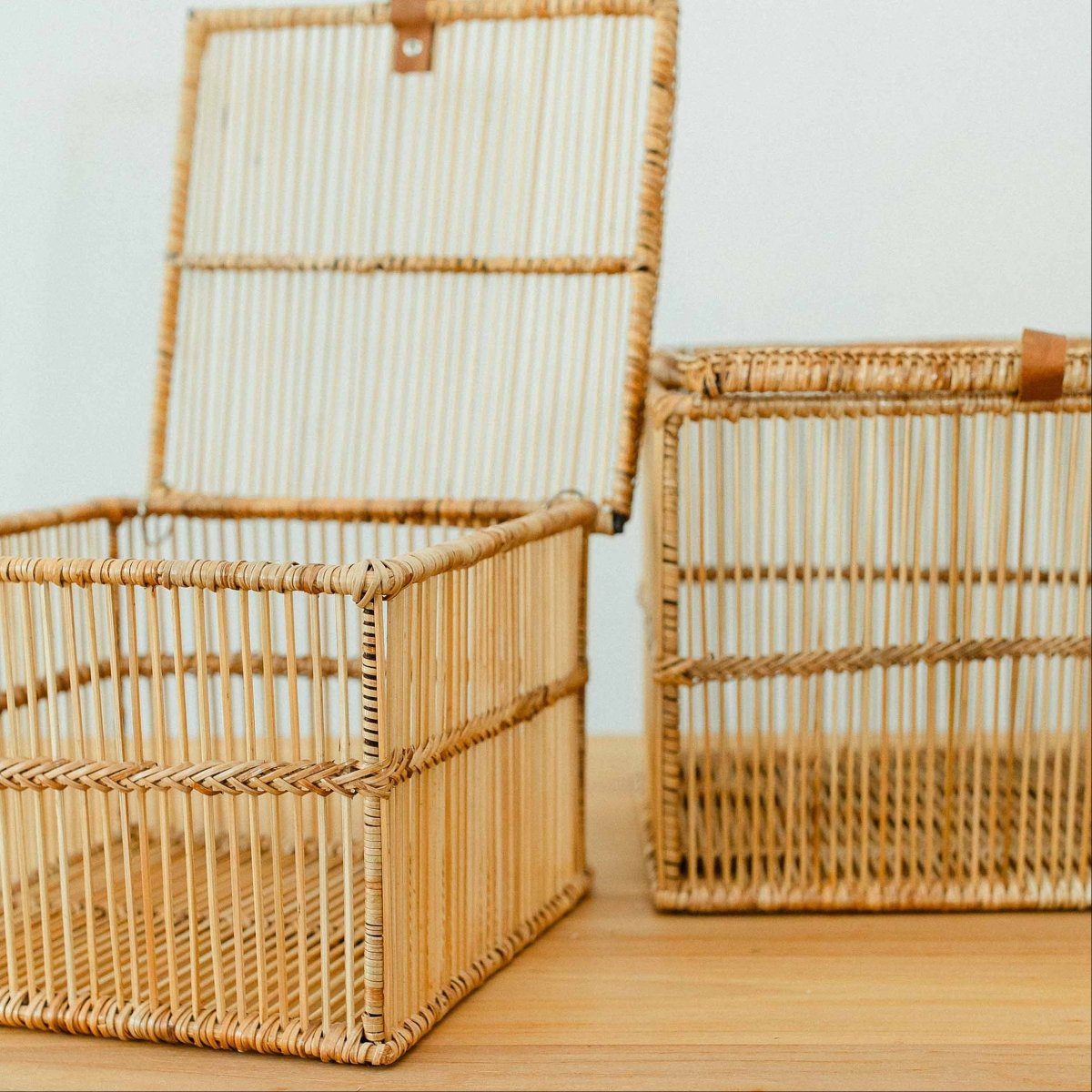 texxture Irawaddy Bamboo Storage Basket Bin, Set of 2