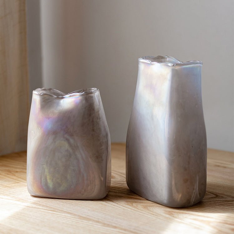 Rustic Reach Iridescent Handblown Glass Vase