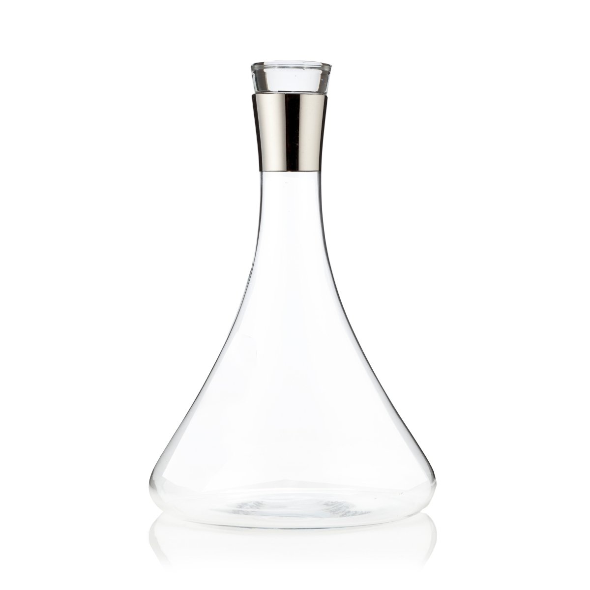 Viski Irving Chrome - Rimmed Crystal Decanter - lily & onyx