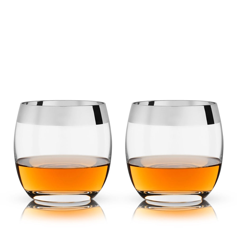 
                      
                        Viski Irving Chrome - Rimmed Crystal Tumblers, Set of 2 - lily & onyx
                      
                    