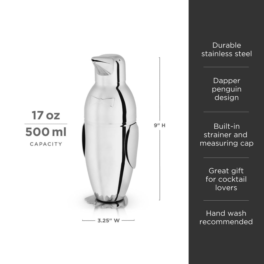 
                      
                        Viski Irving Stainless Steel Penguin Cocktail Shaker - lily & onyx
                      
                    