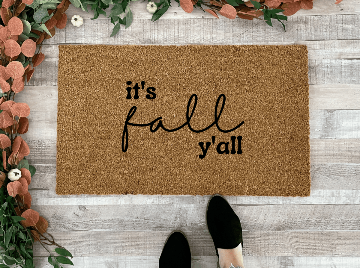 Nickel Designs Custom Doormats It's Fall Y'all Doormat