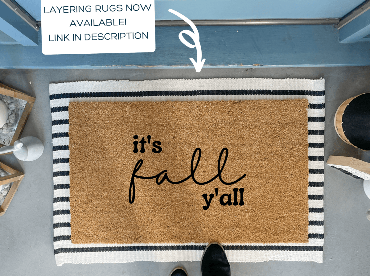Nickel Designs Custom Doormats It's Fall Y'all Doormat