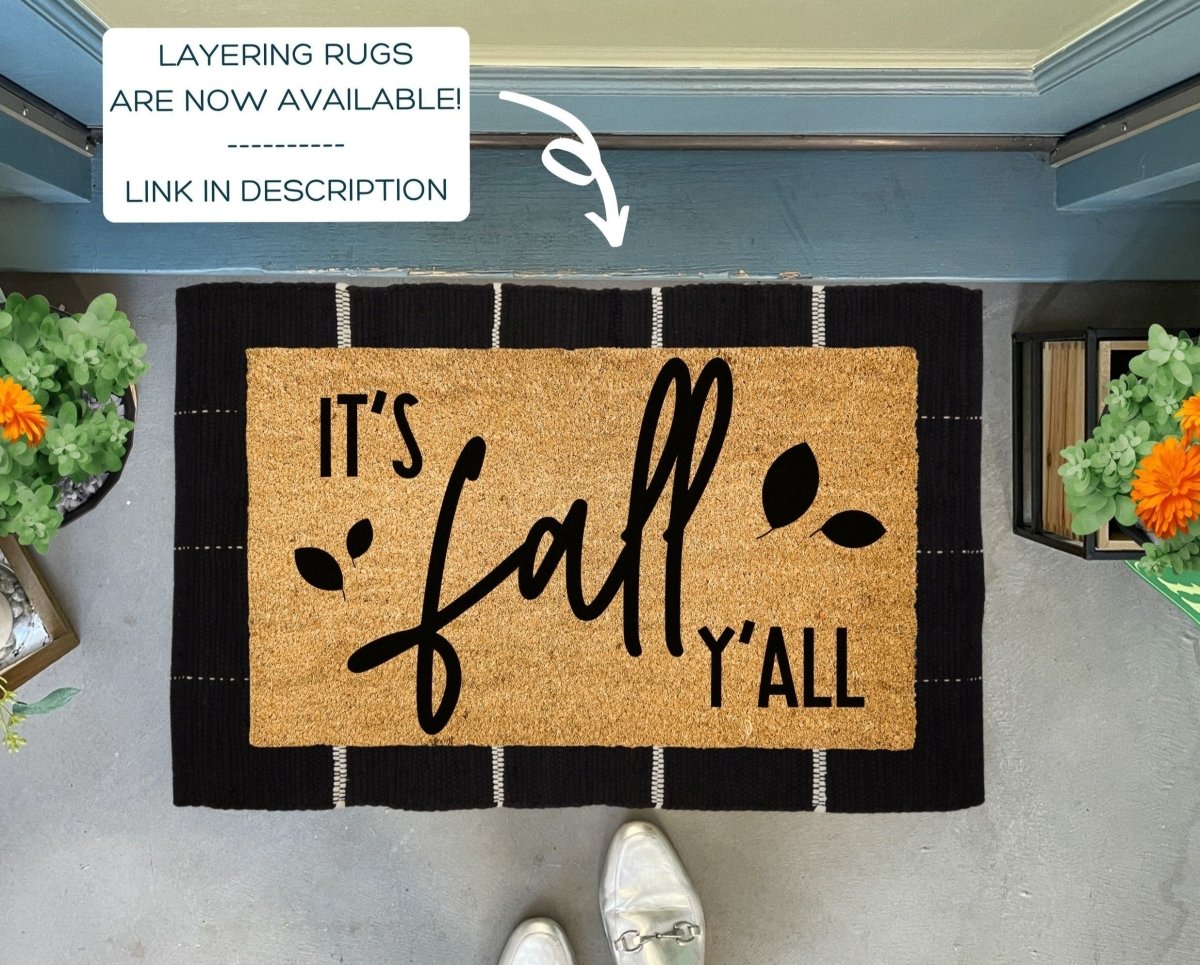 Nickel Designs Custom Doormats It's Fall Y'all Fall Welcome Mat