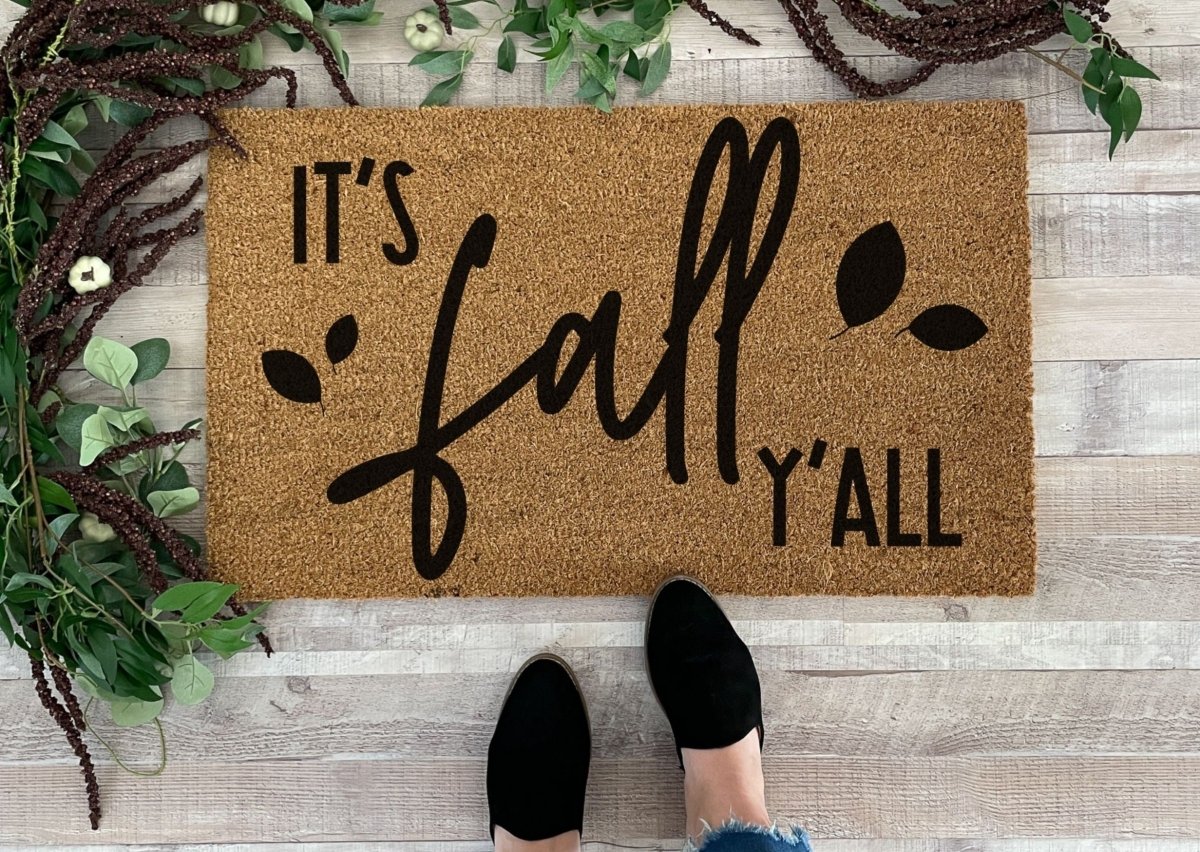 Nickel Designs Custom Doormats It's Fall Y'all Fall Welcome Mat