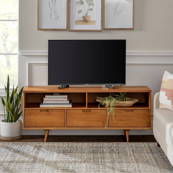 Walker Edison Ivy 3-Drawer Solid Wood TV Console - lily & onyx