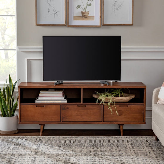 Walker Edison Ivy 3-Drawer Solid Wood TV Console - lily & onyx