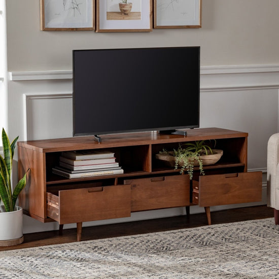 Walker Edison Ivy 3-Drawer Solid Wood TV Console - lily & onyx