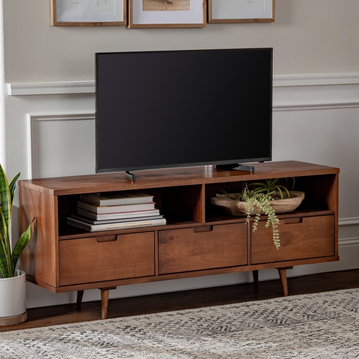 Walker Edison Ivy 3-Drawer Solid Wood TV Console - lily & onyx