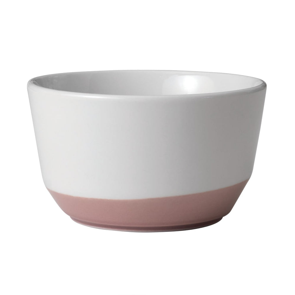 
                      
                        White ceramic bowl with a pink base on a white background
                      
                    