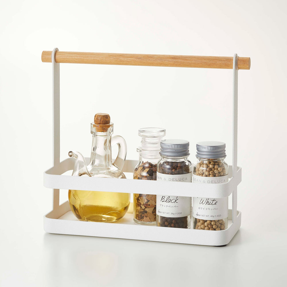 Tabletop Storage Caddy with Wood Handle