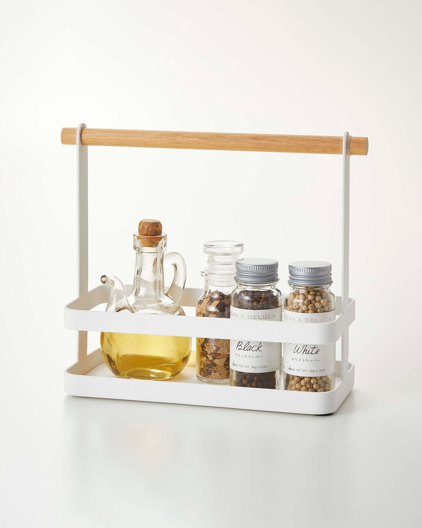 Tabletop Storage Caddy with Wood Handle