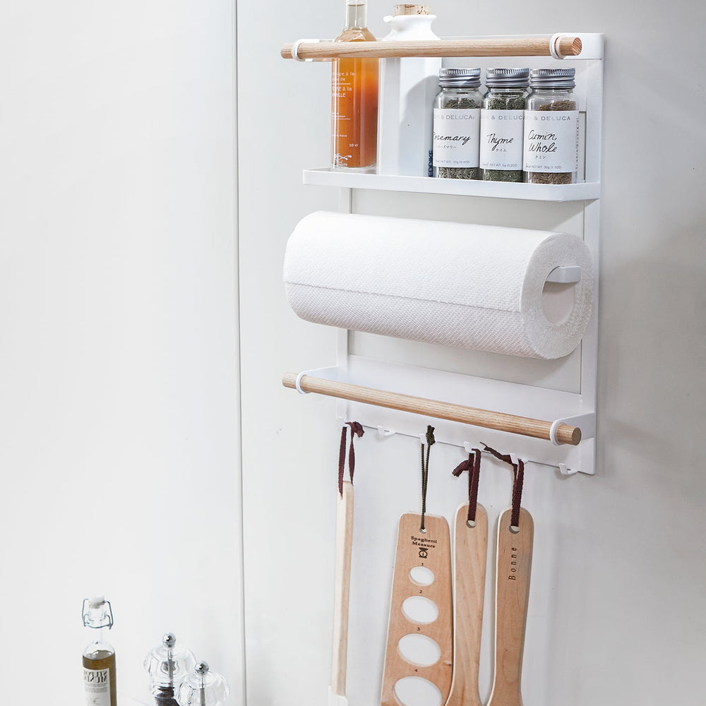 Magnetic Kitchen Organizer - Steel + Wood