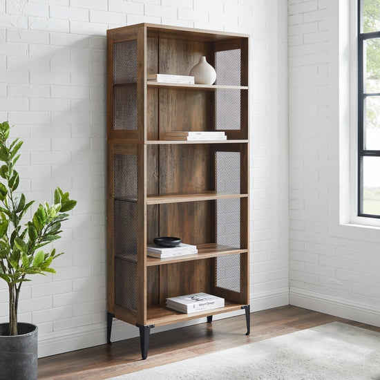 Walker Edison Jasper Mesh Bookshelf - lily & onyx