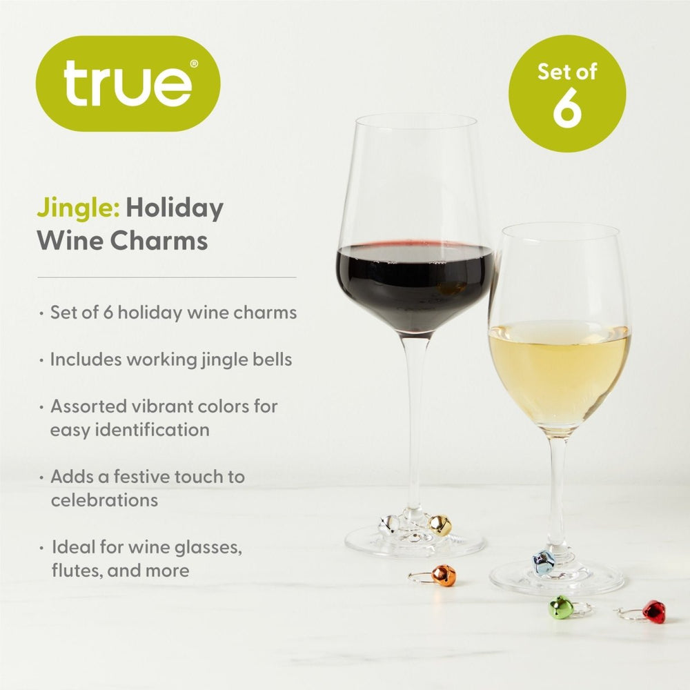 
                      
                        True Jingle Holiday Wine Charms, Set of 6 - lily & onyx
                      
                    