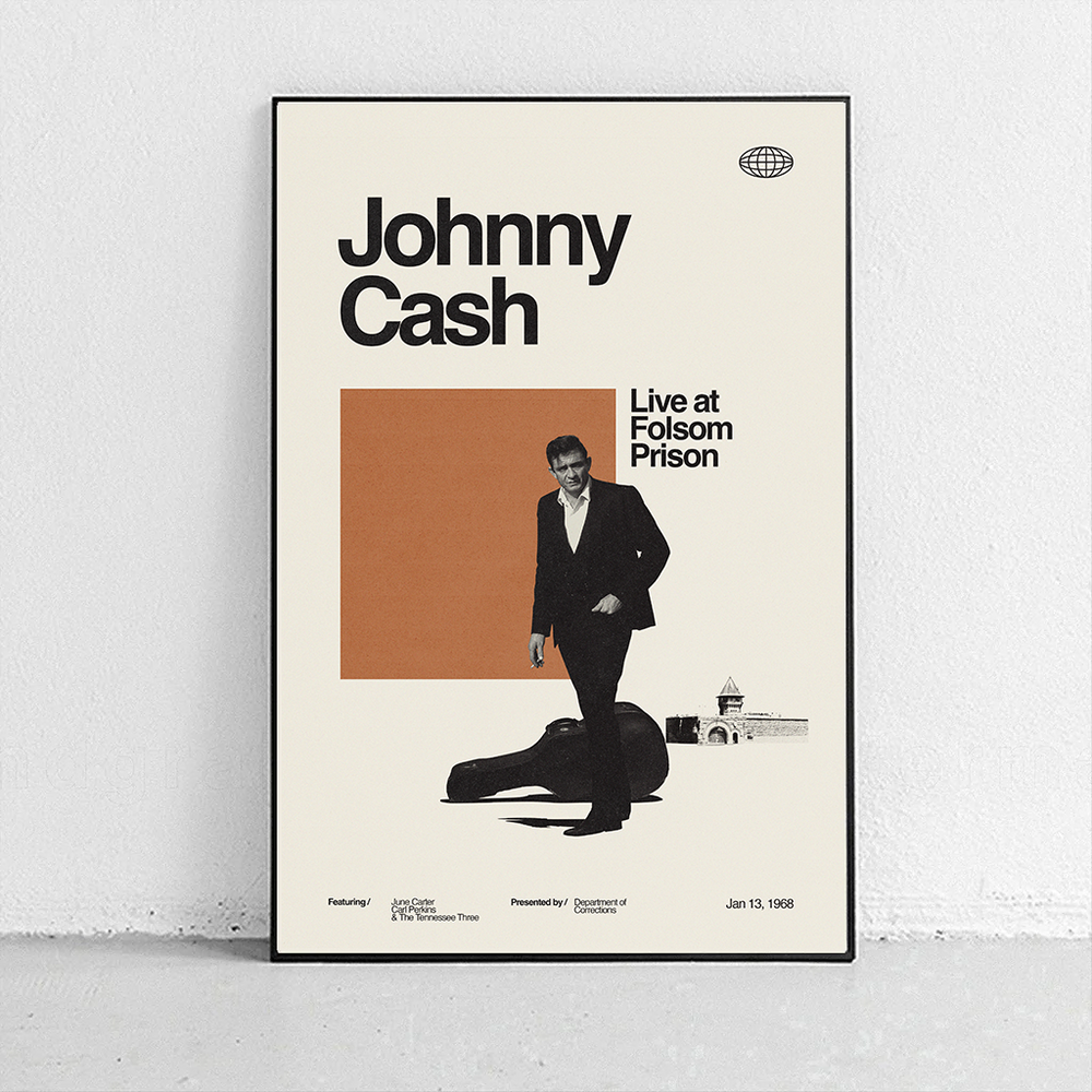 Johnny Cash - Live at Folsom Prison Art Print