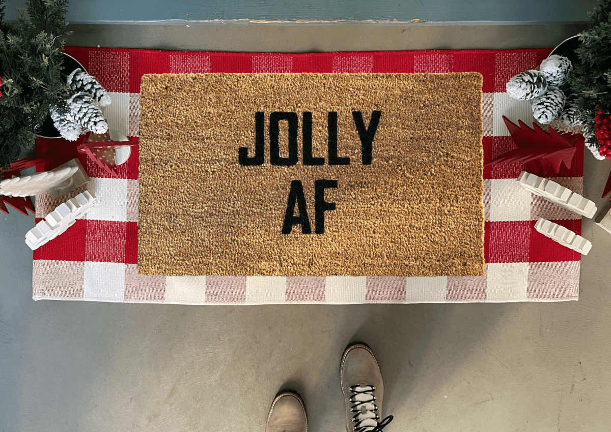 Nickel Designs Custom Doormats JOLLY AF Funny Christmas Doormat