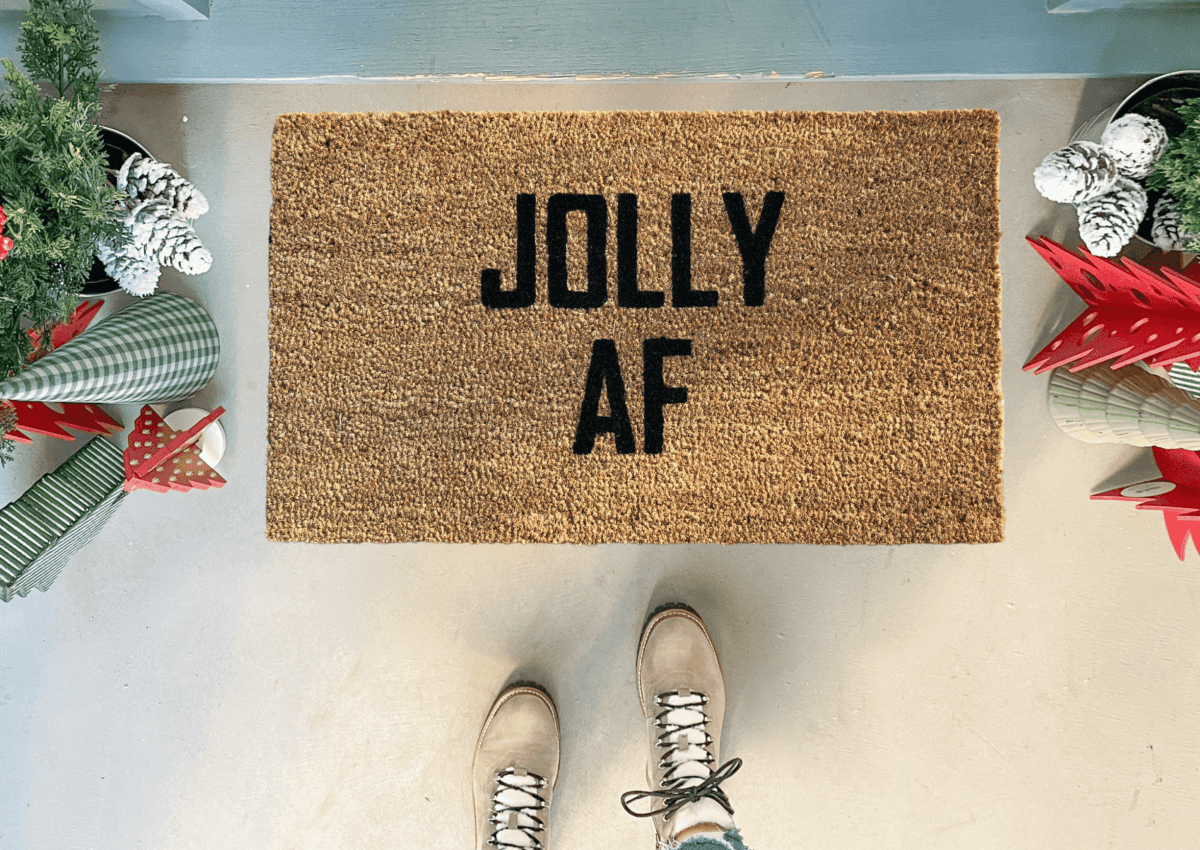 Nickel Designs Custom Doormats JOLLY AF Funny Christmas Doormat