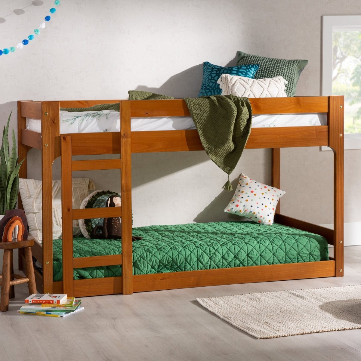 Walker Edison Jr Twin Over Twin Mod Bunk Bed - lily & onyx
