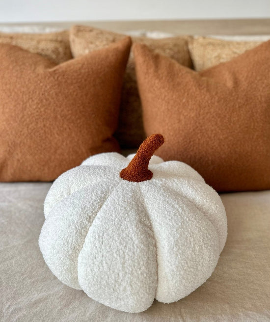 Busa Designs Jumbo Sherpa Cream Pumpkin Pillow - lily & onyx