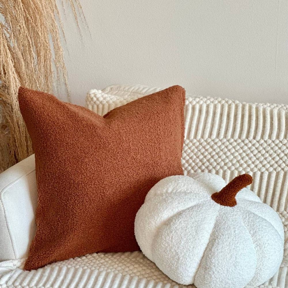 Busa Designs Jumbo Sherpa Cream Pumpkin Pillow - lily & onyx