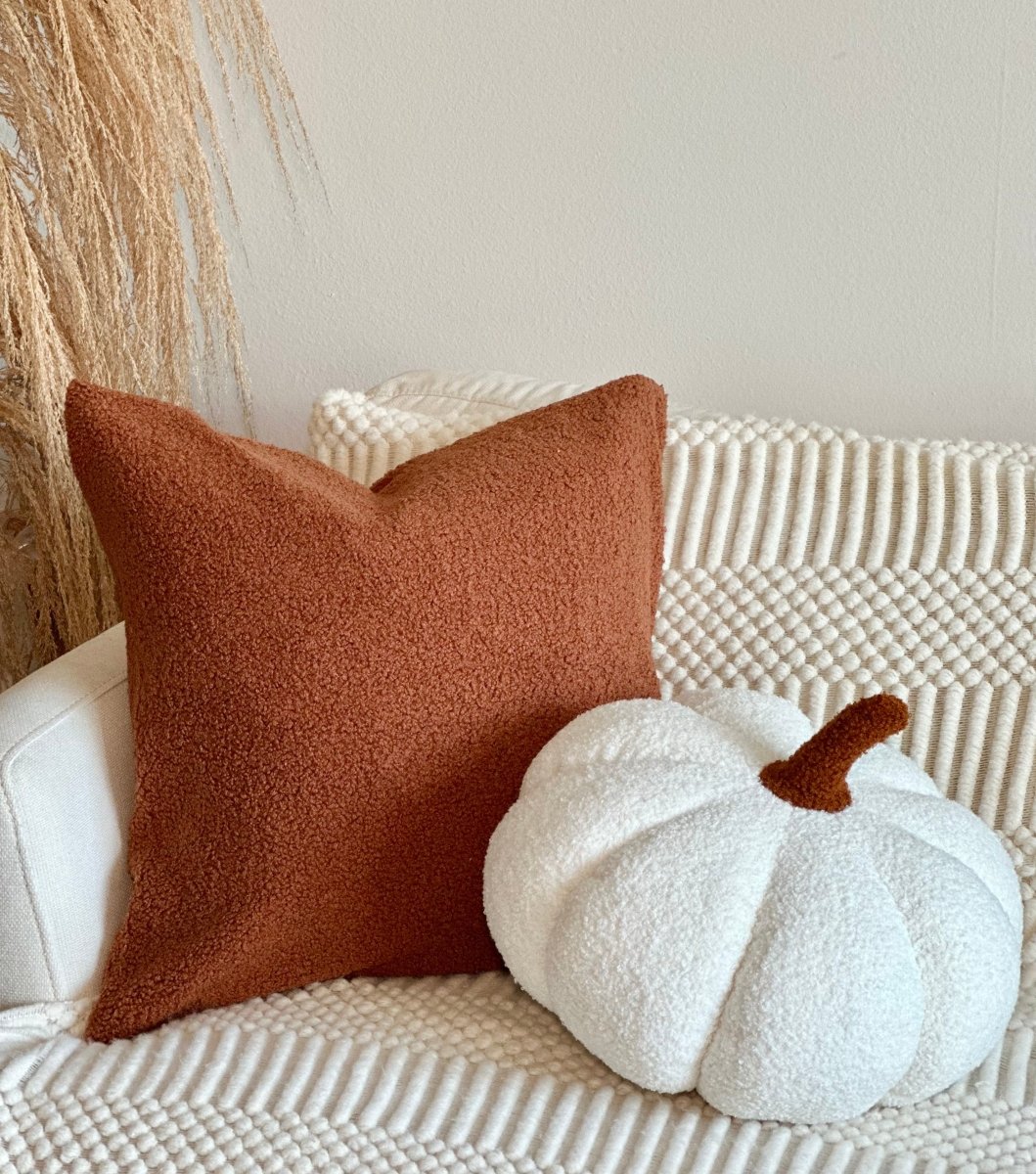 Busa Designs Jumbo Sherpa Cream Pumpkin Pillow - lily & onyx