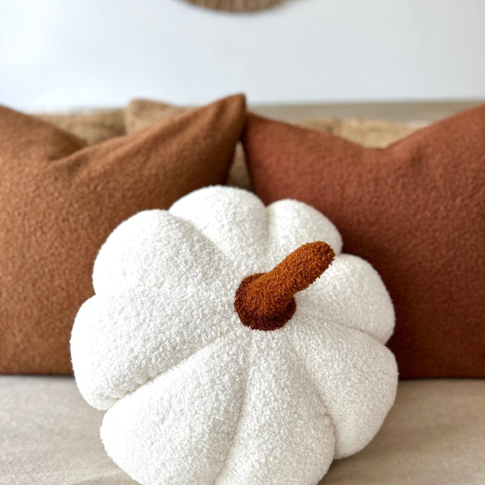 Busa Designs Jumbo Sherpa Cream Pumpkin Pillow - lily & onyx