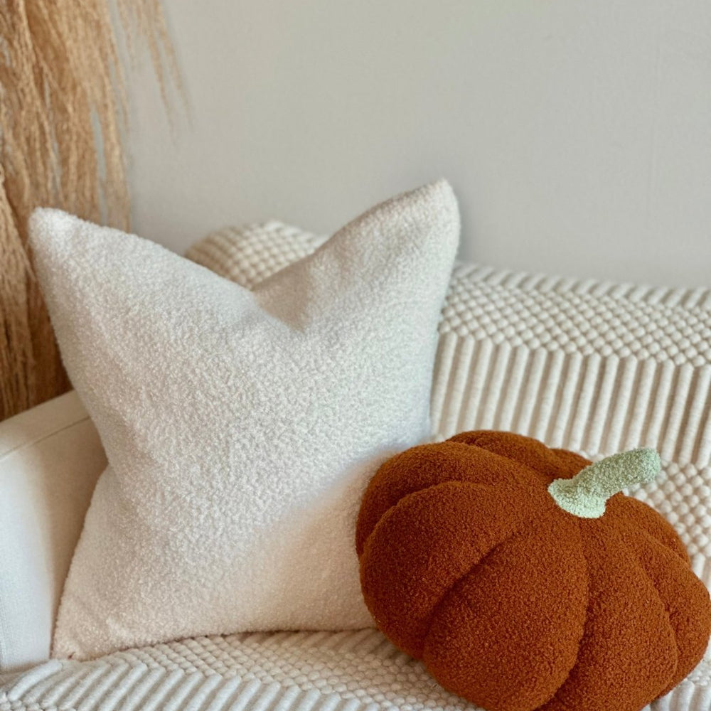 Busa Designs Jumbo Sherpa Orange Pumpkin Pillow - lily & onyx