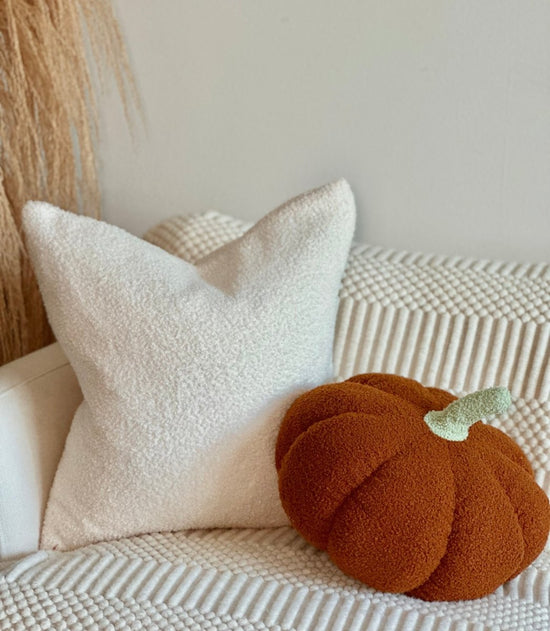 Busa Designs Jumbo Sherpa Orange Pumpkin Pillow - lily & onyx