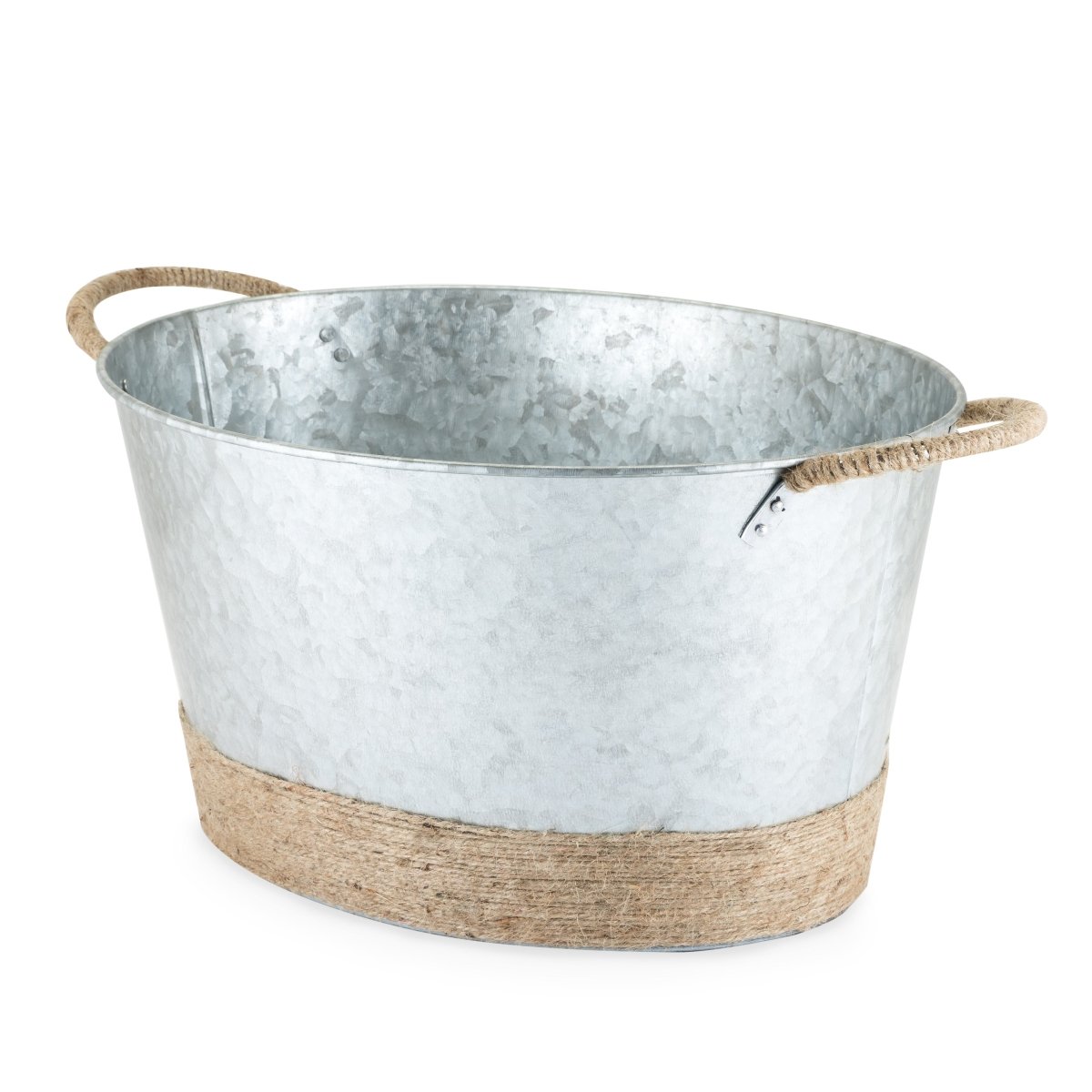 Twine Living Jute Rope Wrapped Galvanized Tub - lily & onyx