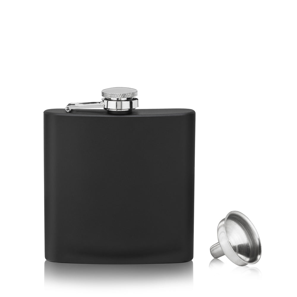 Trueflask 6 oz Stainless Steel Flask, Matte Black