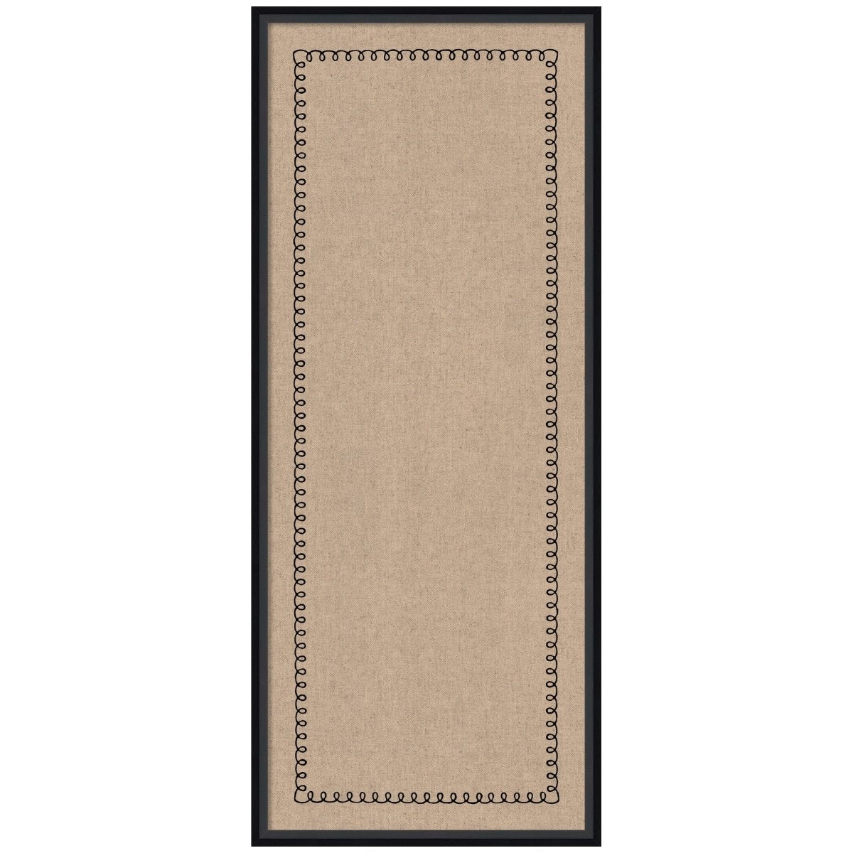 kateandlaurel Black Scallop Print Pinboard | Framed Decorative Bulletin Board