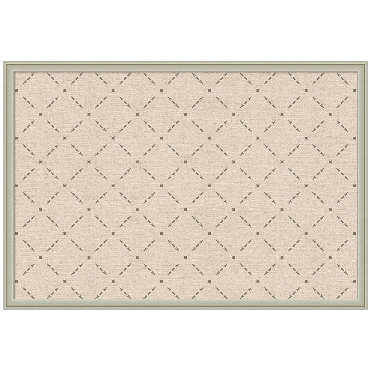 kateandlaurel Green Lattice Print Pinboard | Framed Decorative Bulletin Board
