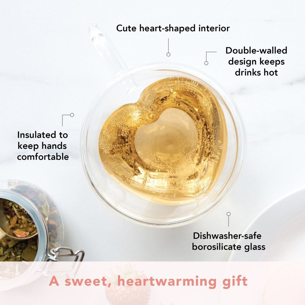 
                      
                        Pinky Up Tea Kendall Heart Double Walled Glass Tea Mug - lily & onyx
                      
                    