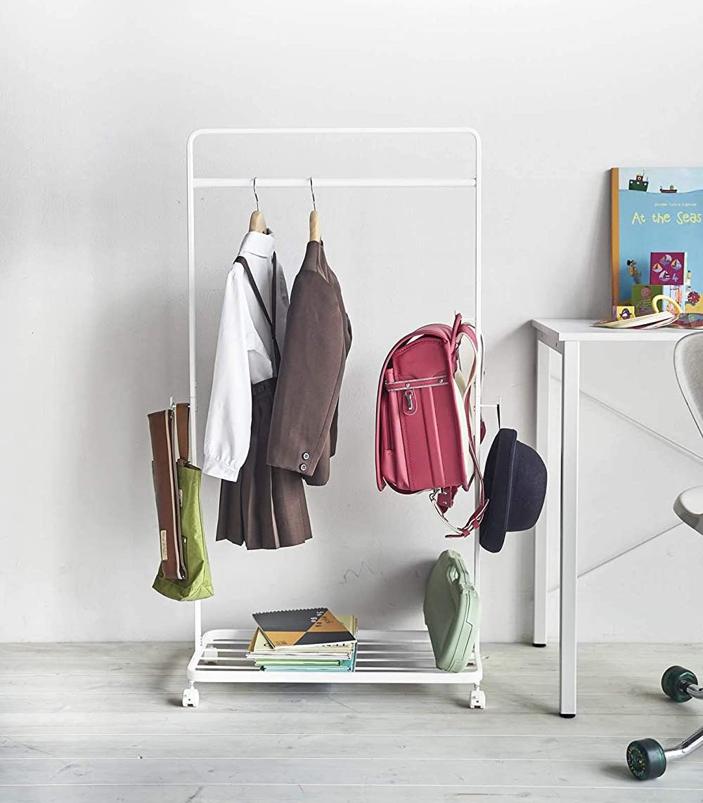 Yamazaki Home Kids' Rolling Coat Rack, 45