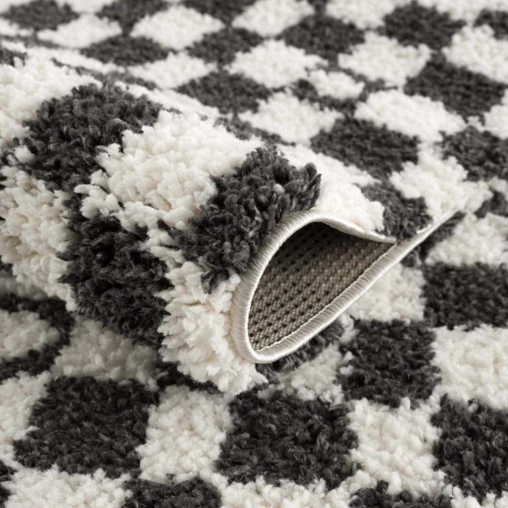 Hauteloom Kieu Black & White Checkered Area Rug - lily & onyx