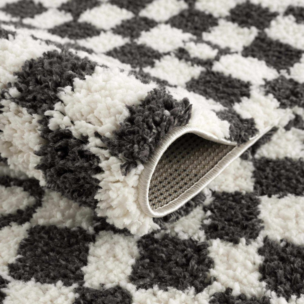 Hauteloom Kieu Black & White Checkered Area Rug - lily & onyx