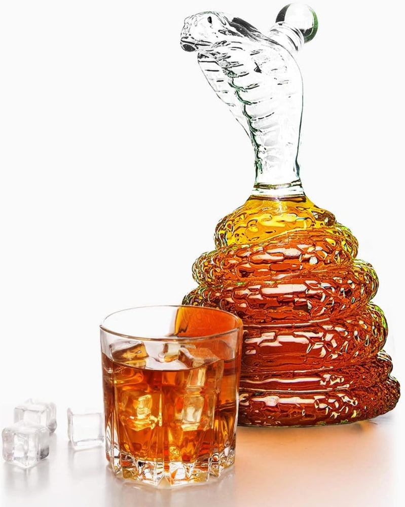 The Wine Savant King Cobra Snake Liquor Decanter, 500ml - lily & onyx