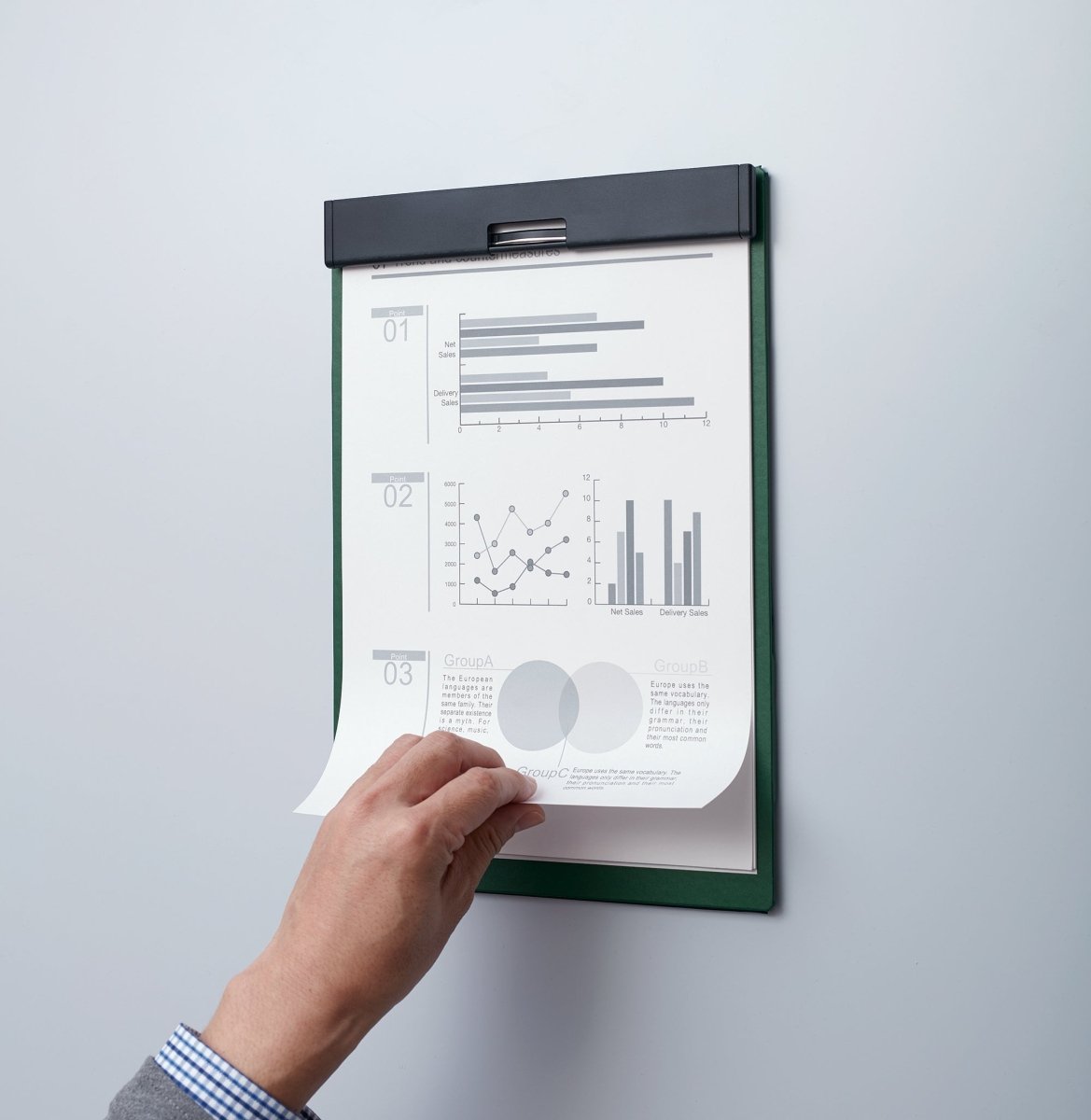 KING JIM Magnetic Clipboard with Flap - PP Film Cover - 12.8" Document Board