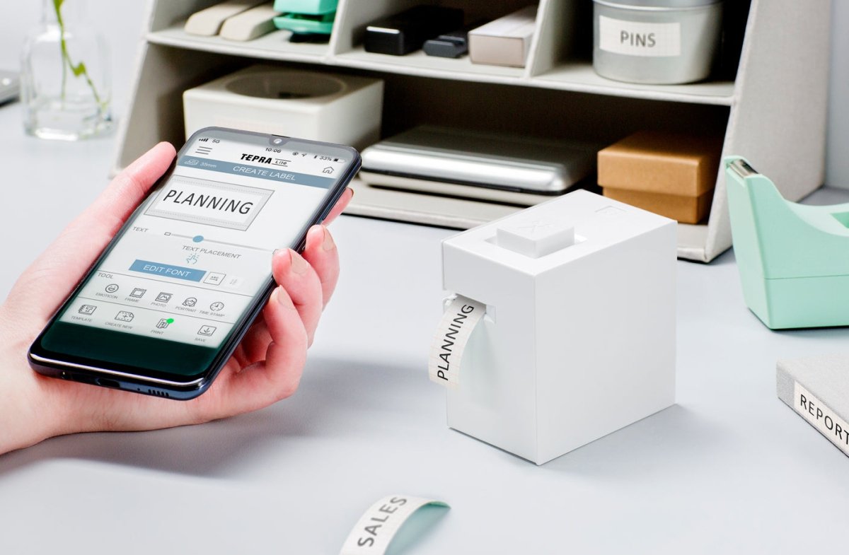 KING JIM TEPRA Lite Portable Label Printer - Smartphone Bluetooth Thermal