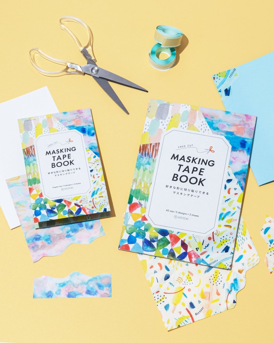 KING JIM Washi Paper Decorative Tape Book - 10 Sheets Postcard or A5 Size