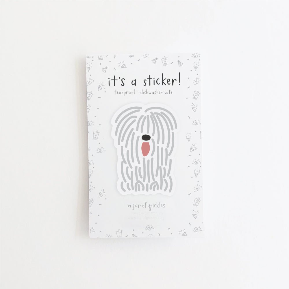 A Jar of Pickles Komondor Mop Dog Vinyl Sticker - lily & onyx