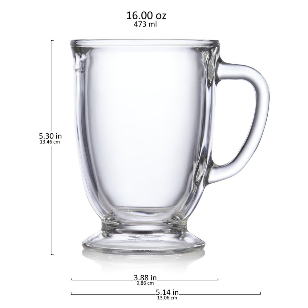 
                      
                        Libbey Kona Glass Coffee Mugs, 16 oz - Set of 6 - lily & onyx
                      
                    