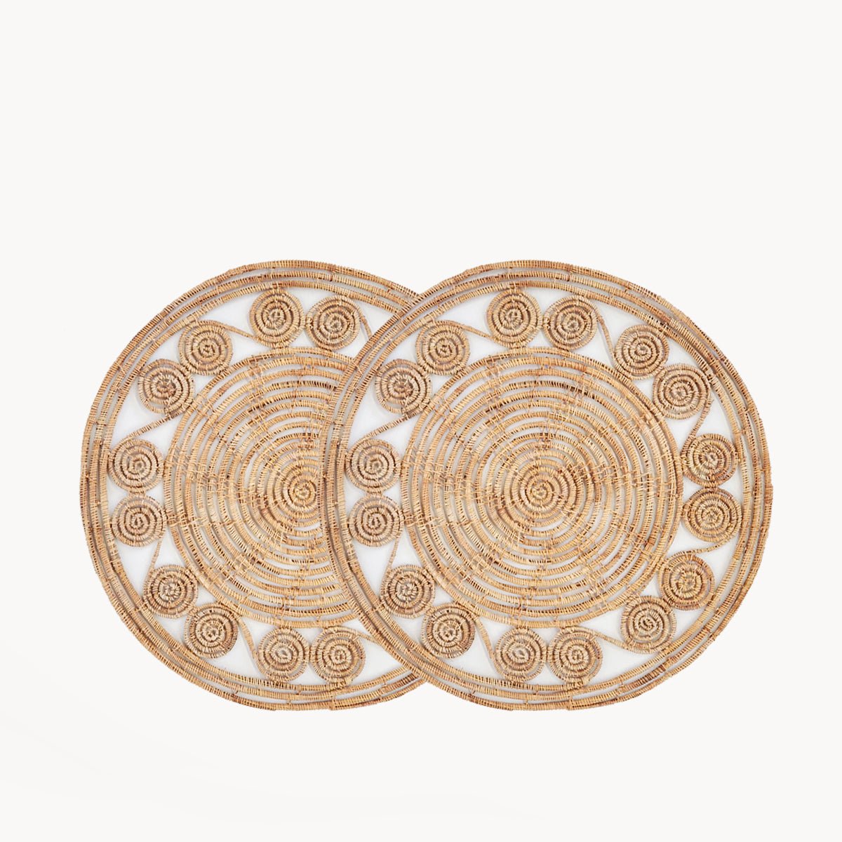 KORISSA Bayu Woven Palm Fiber Placemat, Natural - Set of 2