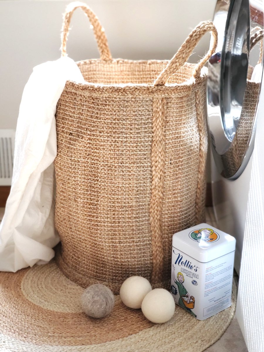 KORISSA Bono Jute Hamper - Natural Braided Storage Basket 21" Tall