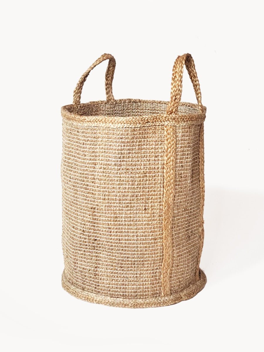 KORISSA Bono Jute Hamper - Natural Braided Storage Basket 21" Tall