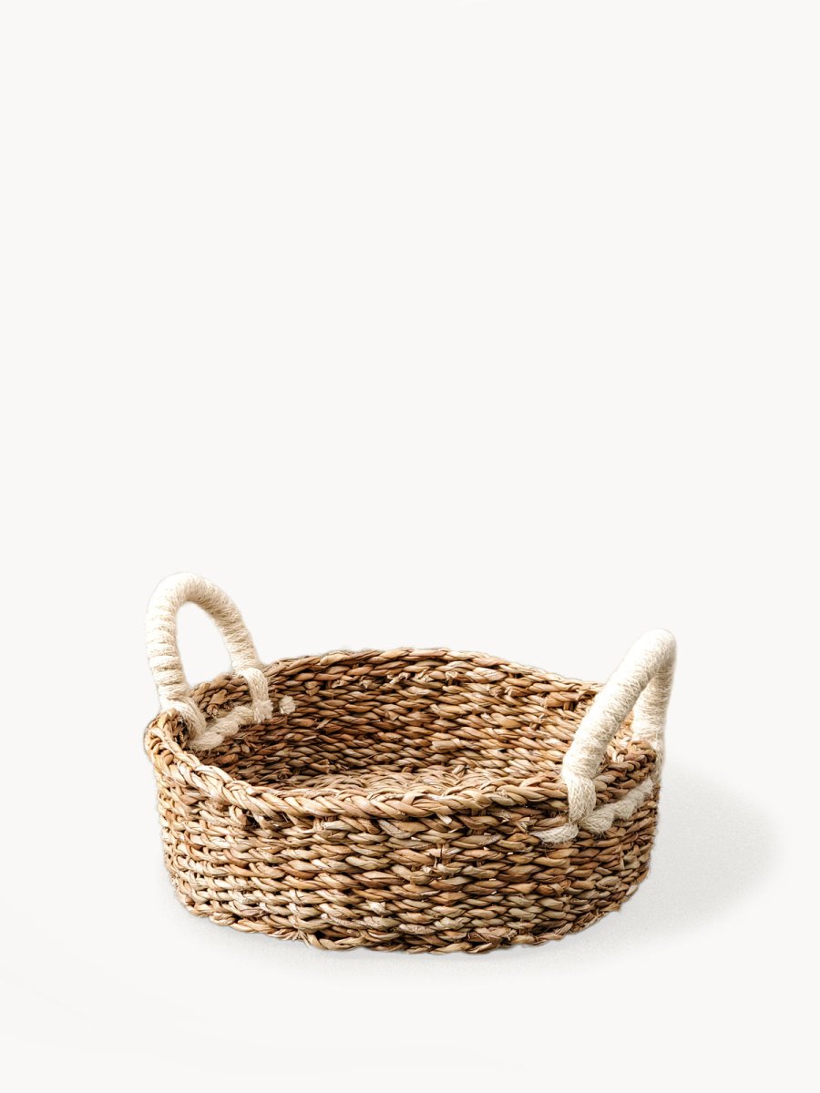 KORISSA Handmade Seagrass Bread Basket - Natural Round 11" Serving Bowl