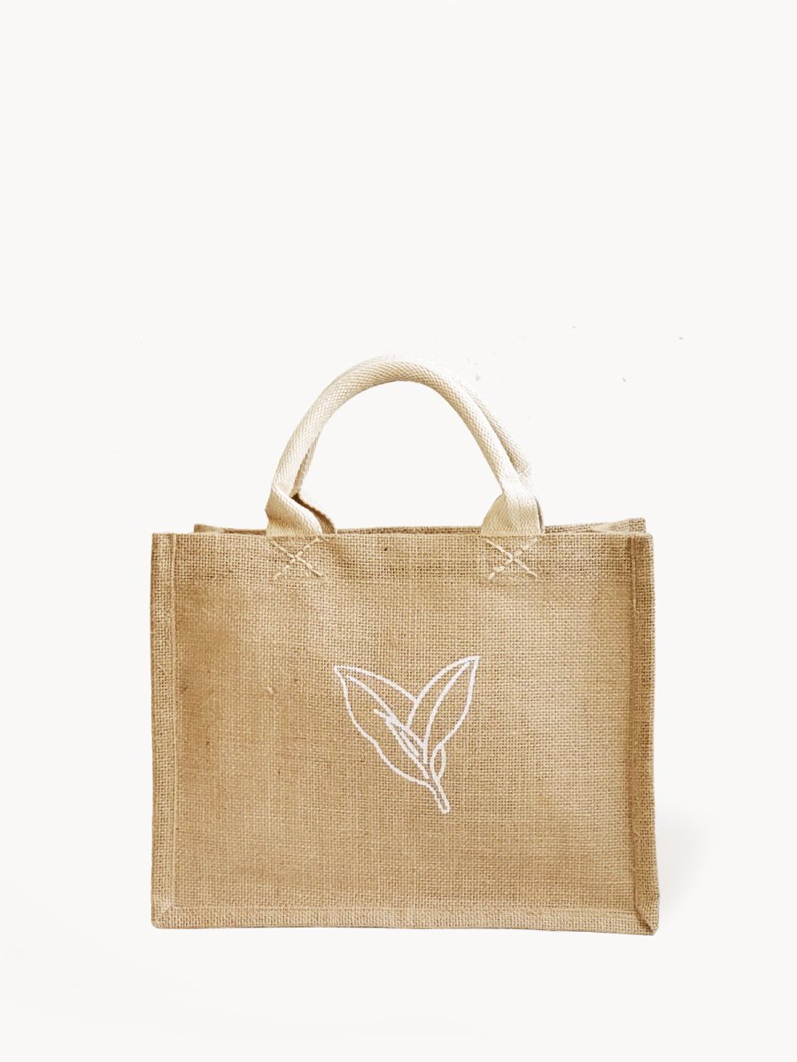 KORISSA Jute Canvas Gift Bag - Natural Laminated Fabric with Cotton Handle