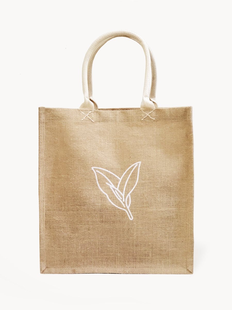 KORISSA Jute Market Bag - Natural Laminated Fabric Reusable Tote