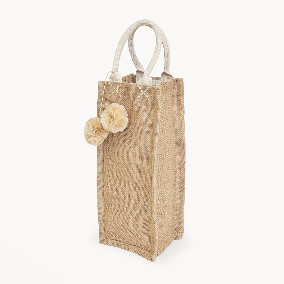 KORISSA Reusable Jute Wine Gift Bag - Natural Burlap Canvas Bottle Carrier